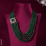 Load image into Gallery viewer, Gold Emerald Necklace with a beautiful Brooch - GNK0840