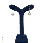 Load image into Gallery viewer, SILVER PEARL TOP HANGING WITH CZ (AT - 24)