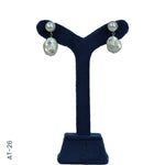 Load image into Gallery viewer, SILVER COLOR PEARL HANGING WITH CZ (AT - 26)