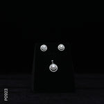 Load image into Gallery viewer, SILVER PEARL TOP+PENDENT SET WITH CZ (P0923)