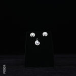 Load image into Gallery viewer, SILVER PEARL TOP+PENDENT SET WITH CZ (P0934)