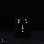 Load image into Gallery viewer, ALLOY GOLD PLATED PEARL TOP+PENDENT SET WITH MULTI COLOUR STONES & PEARLS (P1150)