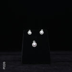 Load image into Gallery viewer, SILVER PEARL TOP+PENDENT SET WITH CZ (P1226)