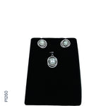 Load image into Gallery viewer, SILVER PEARL TOP+PENDENT SET WITH CZ (P1260)