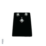 Load image into Gallery viewer, SILVER PEARL TOP+PENDENT SET WITH CZ (P1263)