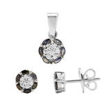 Load image into Gallery viewer, GOLD BLUE SAPPHIRE DIAMOND TOPS WITH PENDANT - GPBS087