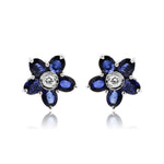 Load image into Gallery viewer, Blue Sapphire White gold Earrings -GTBS263 KrishnaPearlsandJewellers