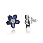 Load image into Gallery viewer, Blue Sapphire White gold Earrings -GTBS263 KrishnaPearlsandJewellers