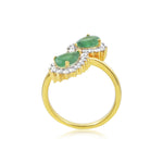 Load image into Gallery viewer, Emerald and Diamond in Gold Spiral Ring-GRE0177 KrishnaPearlsandJewellers