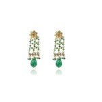 Load image into Gallery viewer, Emerald beads Gold Necklace Set-GSE0104 KrishnaPearlsandJewellers