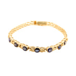 Load image into Gallery viewer, GOLD BRACELET WITH BLUE SAPPHIRE STONES
