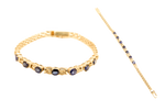 Load image into Gallery viewer, GOLD BRACELET WITH BLUE SAPPHIRE STONES