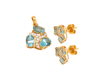 Load image into Gallery viewer, GOLD SEMI PRECIOUS DIAMOND WITH BLUE TOPAZ TOPS WITH PENDANT - GPSM428