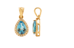 Load image into Gallery viewer, GOLD SEMI PRECIOUS DIAMOND WITH BLUE TOPAZ TOPS WITH PENDANT - GPSM458