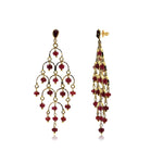 Load image into Gallery viewer, Gold Ruby Chandelier Earrings -GTR0577 KrishnaPearlsandJewellers