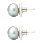 Load image into Gallery viewer, Grey Pearl Earrings -T1644 KrishnaPearlsandJewellers