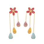 Load image into Gallery viewer, GOLD SEMI-PRECIOUS DIAMOND WITH MULTI STONE TOPS - GTSP495