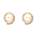 Load image into Gallery viewer, Pearl Earrings Studs with Cz-T3906 KrishnaPearlsandJewellers