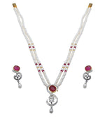 Load image into Gallery viewer, Pearl Set Chain with Earrings - H2197 Krishna Pearls and Jewellers