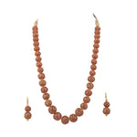 Load image into Gallery viewer, Red-stone -Ball Necklace Set -H2760 KrishnaPearlsandJewellers