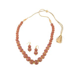 Load image into Gallery viewer, Red-stone -Ball Necklace Set -H2760 KrishnaPearlsandJewellers