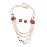 Load image into Gallery viewer, Ruby pearls -set -H2631 KrishnaPearlsandJewellers
