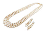 Load image into Gallery viewer, Three Line Pearl Chains with CZ Earrings - SH133 KrishnaPearlsandJewellers