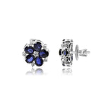 Load image into Gallery viewer, White Gold Diamond Earrings-Blue Sapphire -GTBS312 KrishnaPearlsandJewellers