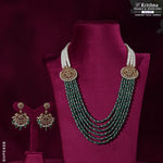 Load image into Gallery viewer, Gold Emerald Necklace with pearls  - GHP0408