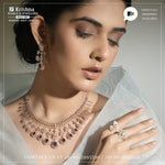 Load image into Gallery viewer, Diamond Necklace with read, blue and green changeable - GSD0317