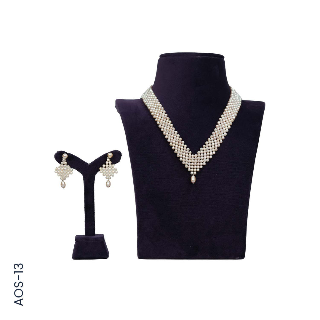 ALLOY PEARL (COLOR) H/SET CHOKER SET (AOS13)