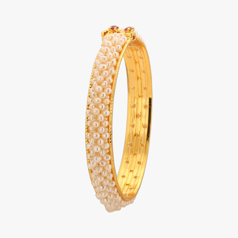 White Seed Pearl Bangle - BG203