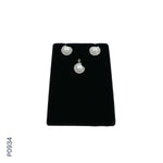 Load image into Gallery viewer, SILVER PEARL TOP+PENDENT SET WITH CZ (P0934)