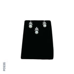 Load image into Gallery viewer, SILVER PEARL TOP+PENDENT SET WITH CZ (P0936)