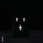 Load image into Gallery viewer, ALLOY GOLD PLATED PEARL TOP+PENDENT SET WITH CZ (P0993)