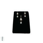 Load image into Gallery viewer, ALLOY GOLD PLATED PEARL TOP+PENDENT SET WITH MULTI COLOUR STONES &amp; PEARLS (P1150)