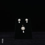 Load image into Gallery viewer, ALLOY GOLD PLATED PEARL TOP+PENDENT SET WITH CZ (P1198)