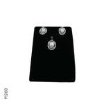 Load image into Gallery viewer, SILVER PEARL TOP+PENDENT SET WITH CZ (P1260)