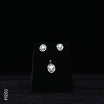 Load image into Gallery viewer, SILVER PEARL TOP+PENDENT SET WITH CZ (P1260)