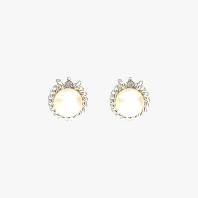 Pearl Earrings Studs with CZ-T1516
