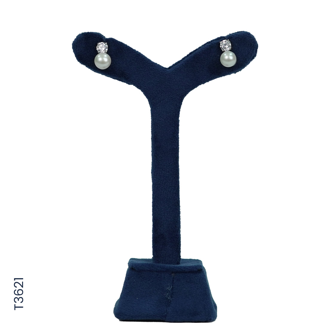 SILVER PEARL TOP WITH CZ (T3621)