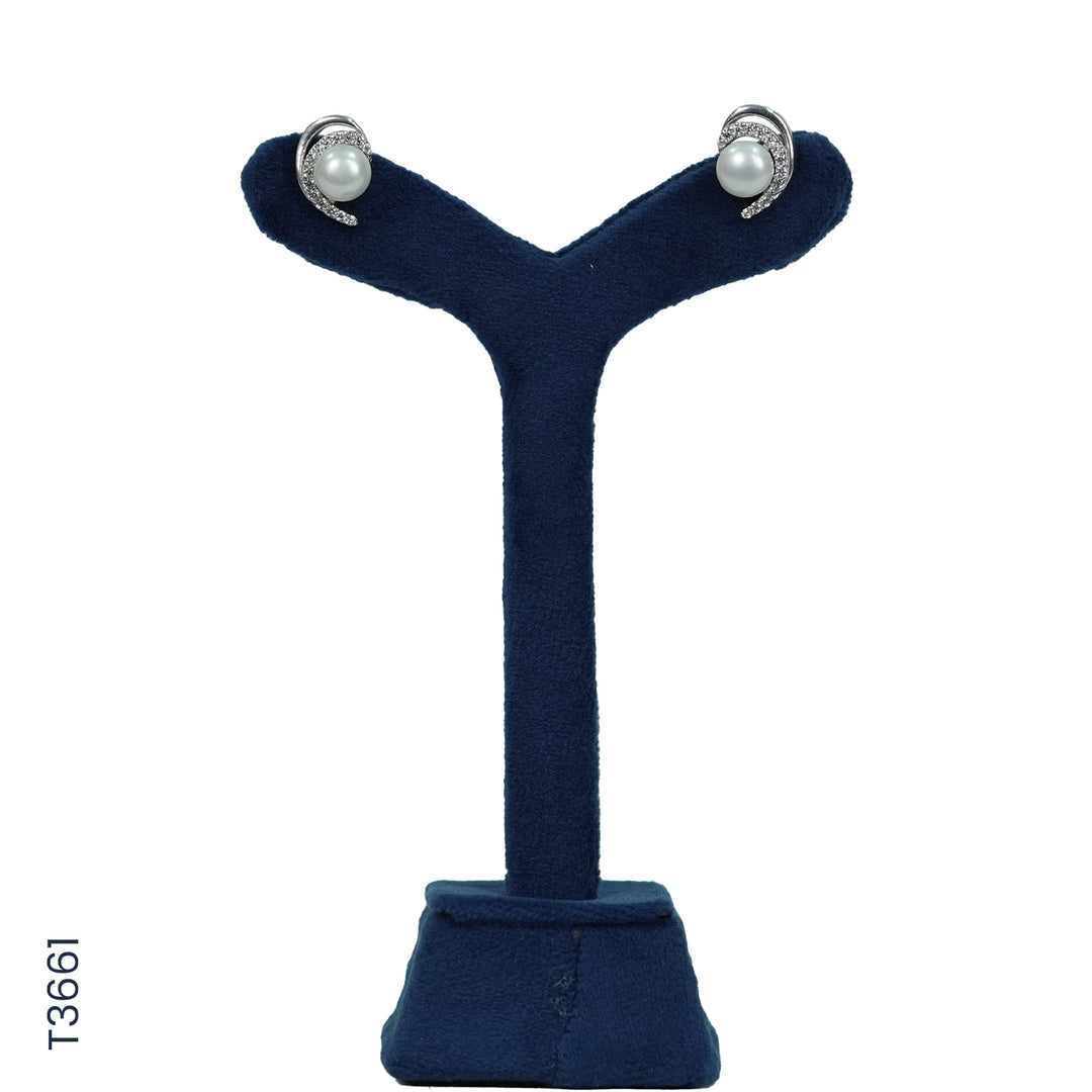 SILVER PEARL TOP WITH CZ (T3661)