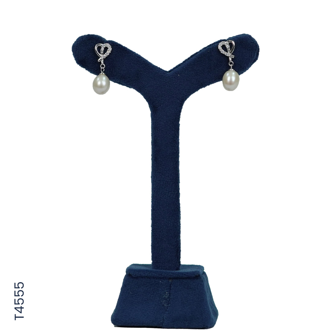 SILVER PEARL TOP WITH CZ (T4555)