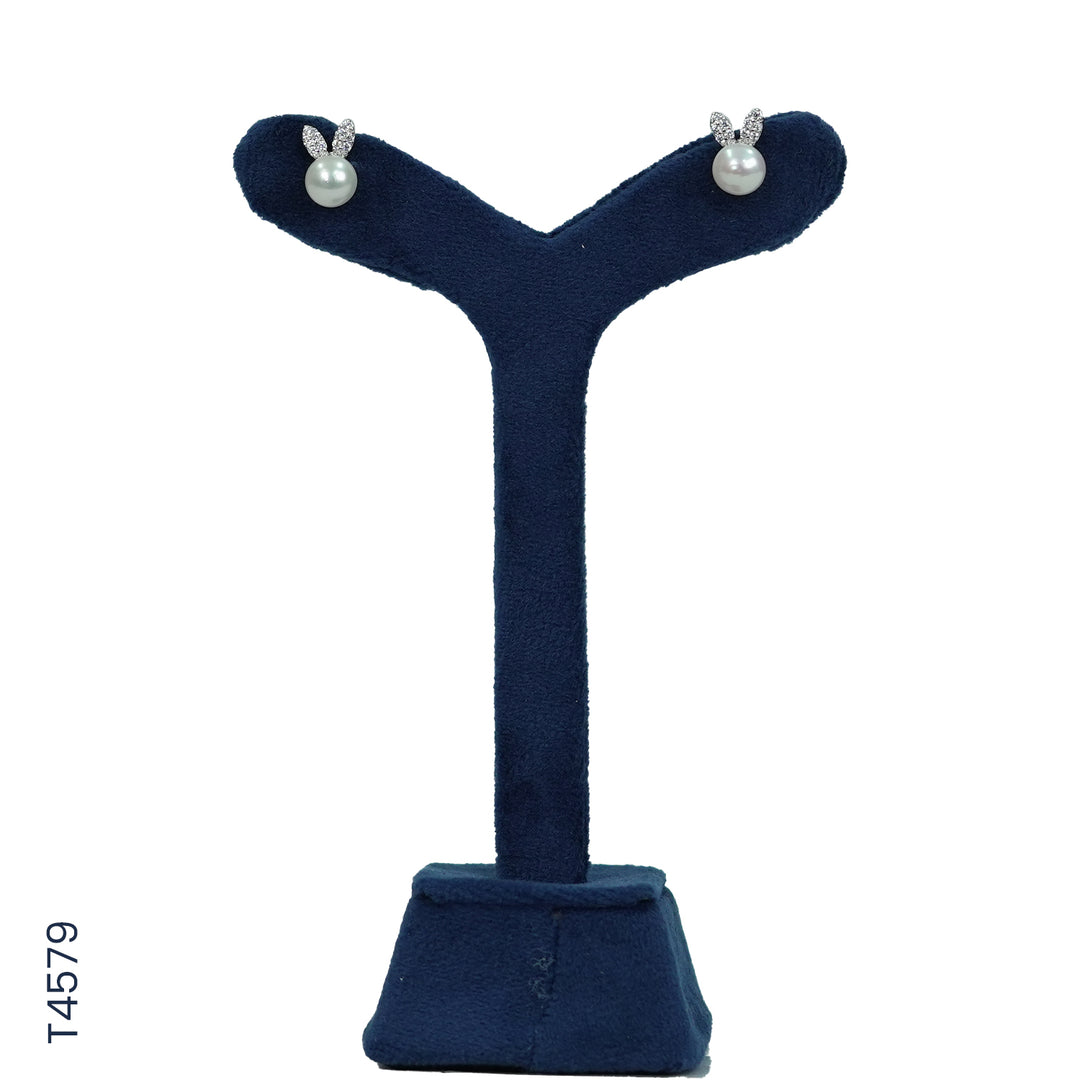 SILVER PEARL TOP WITH CZ (T4579)