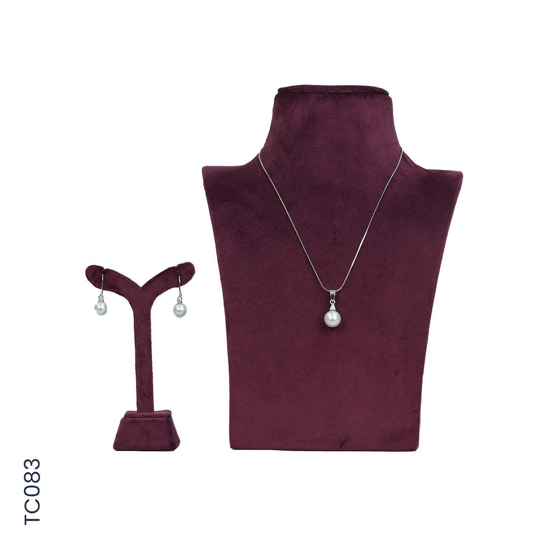 SILVER H/SET WITH WHITE PEARL SOUTH SEA PEARLS (TC083)