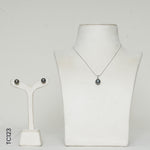 Load image into Gallery viewer, SILVER H/SET WITH TAHITIGREY PEARL (TC123)