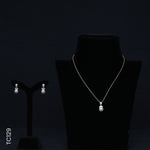Load image into Gallery viewer, SILVER H/SETS WITH PEARL &amp; WHITE CZ STONE (TC129)