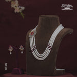 Load and play video in Gallery viewer, Alloy Off Set Pearl Yellow Polish Cz With Red Stone H3382