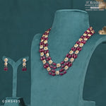 Load and play video in Gallery viewer, Gold Necklace with rubies and stones - GSMS405