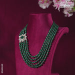 Load and play video in Gallery viewer, Gold Emerald Necklace with a beautiful Brooch  - GNK0840